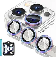 Camera Lens Protector Compatible for iPhone 15 Pro Max/15 Pro/16 Pro Max/16 Pro, Metal Aluminum Alloy Tempered Glass Cover Camera Screen Protector Accessories, Case Friendly