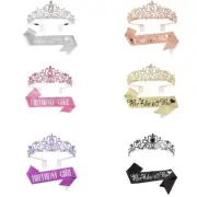 Bachelorette Party Sash Headband Crown Set Bride to Be Hen Night Shower Gift