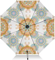 [RPLIFE] Windproof Travel Umbrella, Lightweight Durable Auto Open Close for Women, Travel Umbrellas for Rain, Wind and Sun, Mandalas Floral