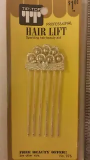 Vintage Hair Lift Pick! Gold Tone Metal! Unique old hard to find Rare Item!