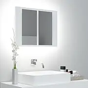 Wall Mounted LED Bathroom Mirror Cabinet with Shelves and Adjustable Color Temperature, Medicine Cabinet with Mirror-Lights, Chipboard