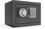 PATRON small safe box with key，mini safe for money，small coin safes for home with code，little jewelry lock box for kids，Wall or Cabinet Safe for personal items，0.236 Cubic Feet Black