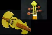 Beautiful yellow color new model full size electric violin +Acoustic violin