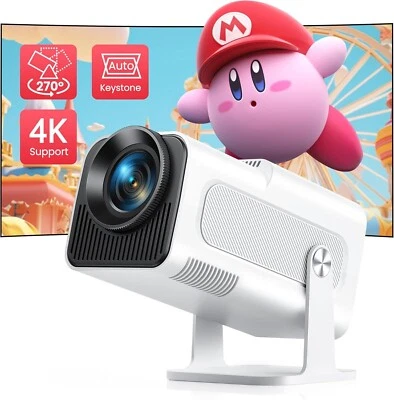 Projector【Auto Keystone & 270° Rotatable & Short Throw】 Projector 4K Supported