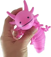 1 Pink Axolotl Fidget - Large Wiggle Articulated Jointed Moving Axolotyl Toy - Unique Gift, Lover, Decoration (1 Pink)