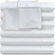 Flat Sheets Only Twin Size - White Sheets Bulk 6 Pack for Massage Table, Hospita