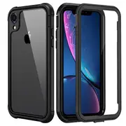 Apple iPhone XR Military Grade Shockproof Clear Heavy Duty Case Bumper Drop Protection Tough Cover (Black)