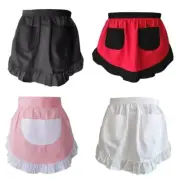 Ruffled Maid Apron Half Apron Women Waist Apron