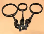 Cast iron flask support rings with clamp lab stand base set of 3 ID 2/2.5/3" New