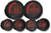 Koso Blk 6pc Multi Function Gauge Meter w Speed Sensor Road King 05-13