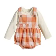 Mud Pie Pumpkin Patch Check Bubble and Ruffle Shirt 3-6M 6-9M 9-12M 12-18M