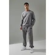 Mens Charcoal Man Active Sweatshirt & Jogger Tracksuit