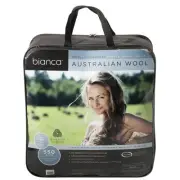 Bianca Australian Wool Quilt Doona 5 Sizes Machine Washable Winter Weight 550gsm