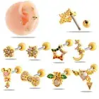 Gem Crystal Tragus Helix Cartilage Stud Bar Piercing Top Upper Ear Earrings