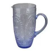 Avon 8.75 Blue Textured Glass Beverage Pitcher