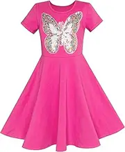 [Sunny Fashion] Girls Dress Owl Ice Cream Butterfly Sequin Everyday Dress Size 7-14 Years