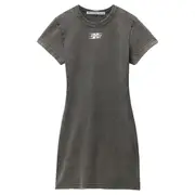 [Alexander Wang] Blade Logo-Embossed Minidress In Cotton