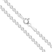 [Sac Silver] Sterling Silver Italian Ball Bead Chain 1mm 1.2mm 1.5mm 1.8mm 2.2mm 925 Italy New Dog Tag Necklace