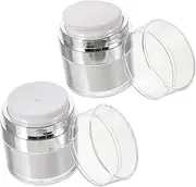 DRESSOOS 2pcs Portable Travel Pump Jars Hydrating Cream Dispenser for Face Leak Proof Bottles