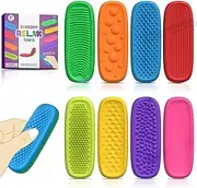 Fidget Toys Children's Sensory Stone Puzzle Stress Relief Toy Soft Silicone Relieves Anxiety (Sensory Strip -8 Pack)