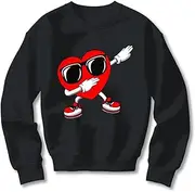 [VidiAmazing] Boys Valentines Day Kids Dabbing Heart Love Dab Dance Gifts T-Shirt ds048 T-Shirt