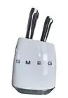 SMEG Kitchen Knife Set with 6 Stainless steel knives in White