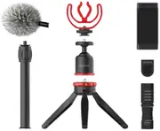 Boya Vlogging Kit - Video Microphone, Mini Tripod with Extension Handle, Cold Shoe Mount, Windshield - Vlogger Starter Kit - Youtuber Selfie StandKit