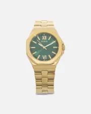 [GUESS MAINLINE] Guess Mainline Women's Empress Bracelet Watch Gold/green - Size ONE ONE Gold/Green