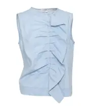 BARBARA DENIM BLOUSE WITH RUFFLES 44,42 light blue