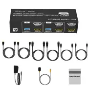 2 In 2 Out 8K DP HDMI2.1 USB3.0 KVM Switcher 2x2 For 2 Computers 2 Monitors