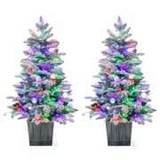 Costway 1.1M Pre-Lit Artificial Christmas Xmas Tree w/148 PVC & PE Tips