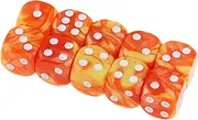 Dice 10pcs 6-Sided Dice Set Bright Colors 16 mm Gaming Dice for Games Casino Gifts Teaching Playing Table Game Dices Dice Set (Size : Orange Yellow as de)
