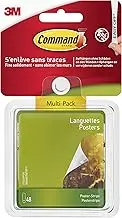 Command Poster Strips, Value Pack, 48 Adhesive Strips, White - Ideal for Hanging Posters, Schedules, Calendars or Pictures Without Frames