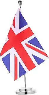 HOODANCOS Miniature Uk Flag with Stand Base British Desk Flag for Home Office and Celebration Decor Union Jack Stable Pole for Parties and Events
