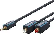 Clicktronic 3.5mm Male to Female AUX Extension Stereo Audio RCA Cable, 0.1 Metre Length