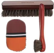 Levemolo 1 Set Horsehair Shoe Brush Premium Boot Care Applicator Natural Bristles for Polishing Cleaning Shoes Handle for for Upholstery
