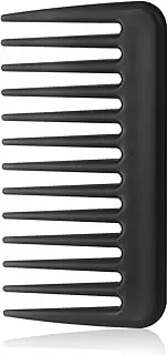 Travel Comb, Small Wide Tooth Comb Portable Pocket Combs Mini Curl Comb Shower Comb Detangling Hair Combs for Women Curly Hair, Wavy Hair, Wet and Dry Hair, Wallet Comb for Men - Black