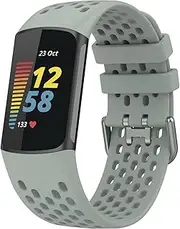 Chofit Band intended for Fitbit Charge 5 6 Smart Watch, Soft Breathable Quick Release Silicone WristBand Strap for Charge 5 6