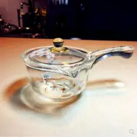 在飛比找蝦皮購物優惠-臺灣亞美yama側把耐熱花茶壺 泡茶玻璃壺帶濾網桐花圖案