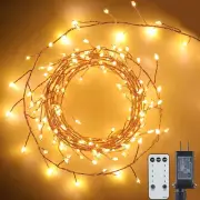 Fairy Lights Plug In, 23Ft 400LED Firecracker Firefly Lights with Remote, Waterp