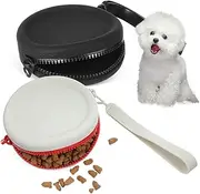 VANZACK 2pcs Round Dog Treat Storage Pouch Silicone Mini Zippered Bag for Snacks Keys and Electronics Compact Portable Design for Travel and Outdoor Use