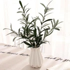 Simulated Floral Materials Artificial Olive Leaf Green Plant Olive Branch