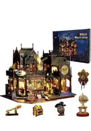 DIY Miniature House Kit Holo Magic City Mini Doll House Building Kit with LED