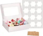 Yeplan 5 Packs Cupcake Boxes 12 Count,White Cupcake Carriers with Window,13.4X9.