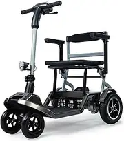 Ultra-Lightweight Folding Electric Mobility Scooter, Portable Foldable Aluminum Four-Wheel Mobility Scooter,19kg with Battery Removed,Long Range, Brushless Motor,120kg Capacity