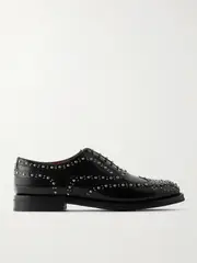 [Church's] Church's - Burwood Met Studded Glossed-leather Brogues - Black - IT38 IT 38 Black
