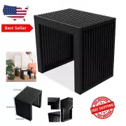 Compact Black Bamboo Bench for Entryway - Modern Design, Load Capacity 450 lbs