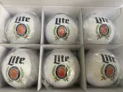 Miller Lite Beernament Holiday Christmas Ornament SET OF 6 ❄️ IN HAND GR8 GIFT
