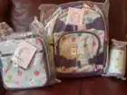 Pottery Barn Kids Funny Faces Small Backpack Lunchbox Water Bottle Set Girl Last