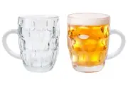 24 x Clear Glass Beer Mug 500ML Handle Transparent Drinking Cup Tea Coffee Wine